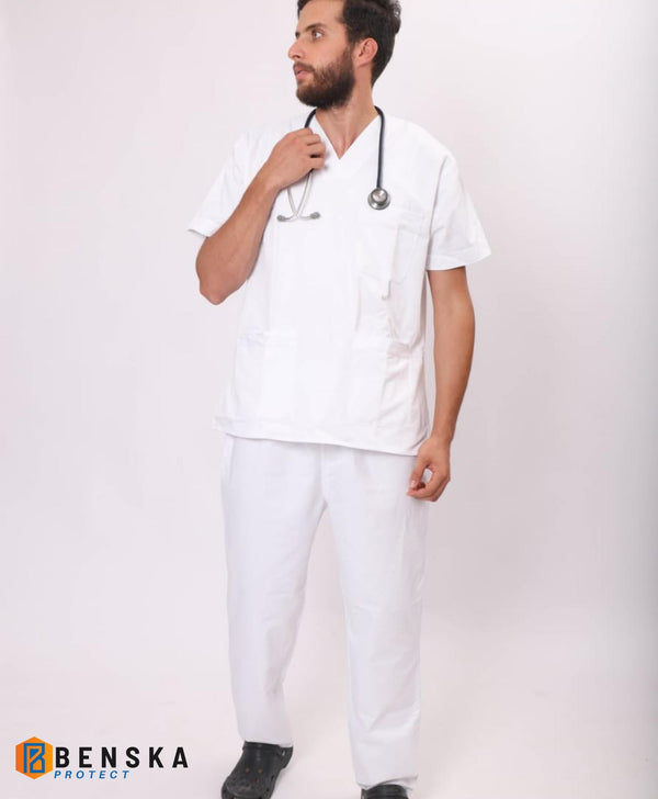 Pantalon médical blanc - mixte